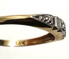 Antique Art Deco 14K Yellow White Gold Ring Wedding Band sz 7.5 Vintage — photo 4