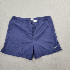 Nike VTG 90s Shorts Mens Large Performance 100 Nylon Logo Embroidery Drawstring