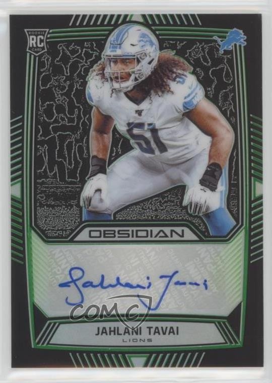 Jahlani Tavai Panini Obsidian Rookie Autos #JTA Base