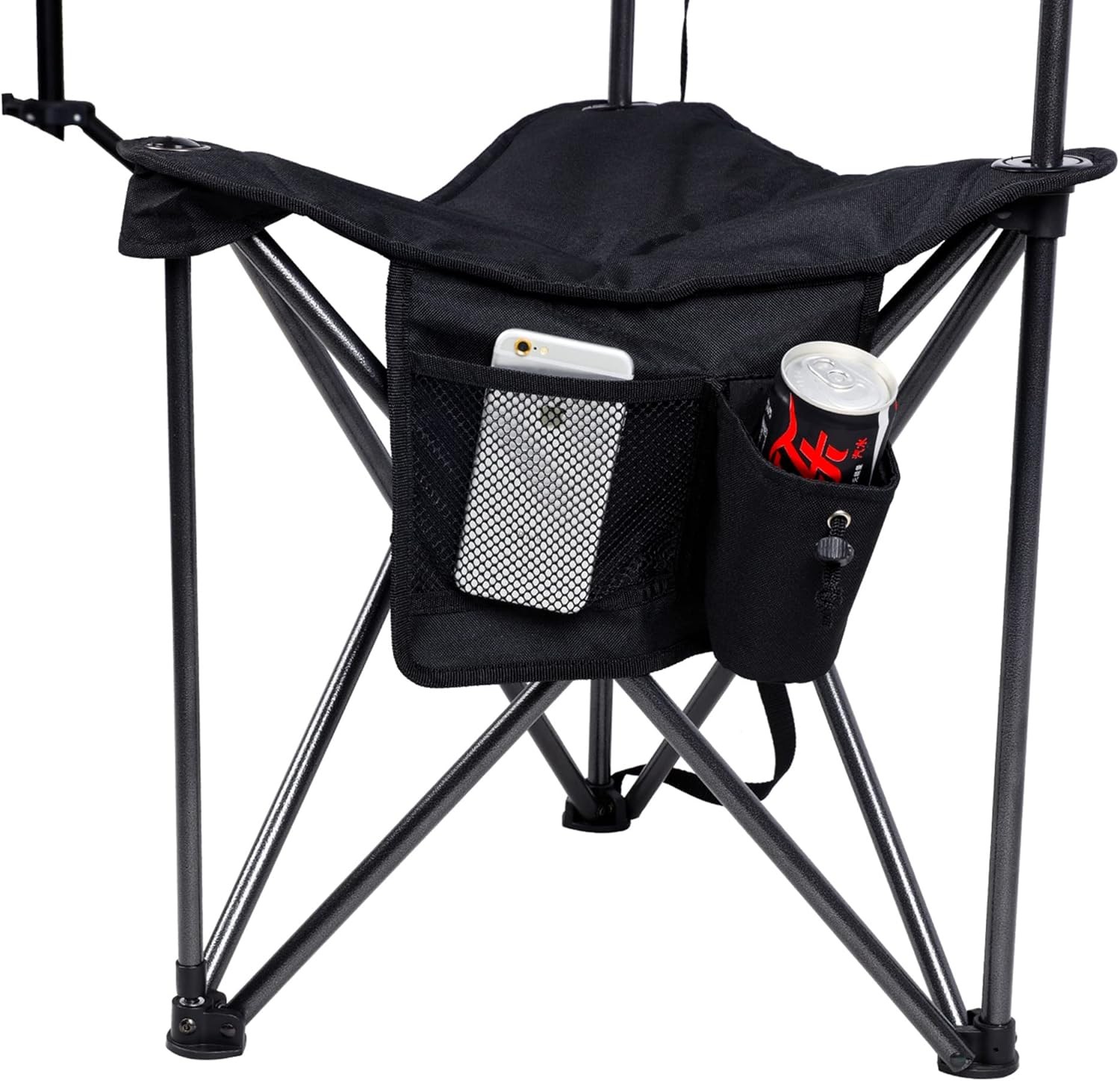 Extra Large Quick Folding Tripod Stool with Backrest Fishing Camping Chair wi...