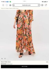 NEW Rixo Meera Chelsea Floral Black Chiffon Gown Dress Size XXS PRP: £525