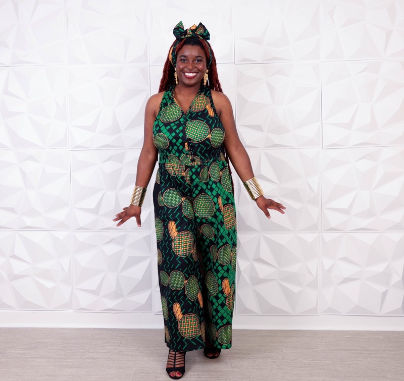 Afican Print Jumpsuit GREEN
