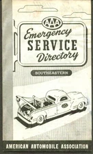 AAA Emergency Service Directory Southeastern USA 1949