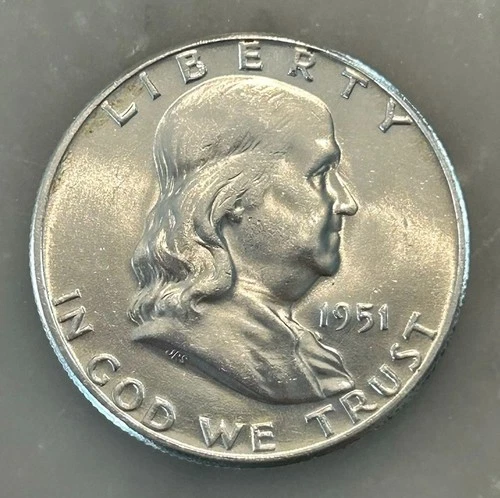 1951-P Franklin Half Dollar - AU - About Uncirculated - 90% Silver