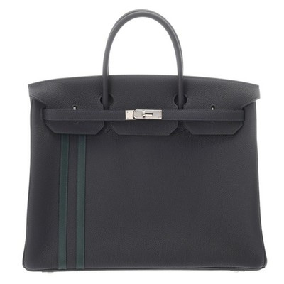 Hermes Birkin 40 Officer Bleu Nuit/Vert Cypress Togo/Veau Swift Women's  Handbag