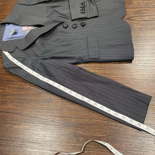 Blazer Ann Taylor Petites 2P Gris Rayas Tela Italiana Fina Lana Virgen Nuevo con Etiquetas - Imagen 11 de 12
