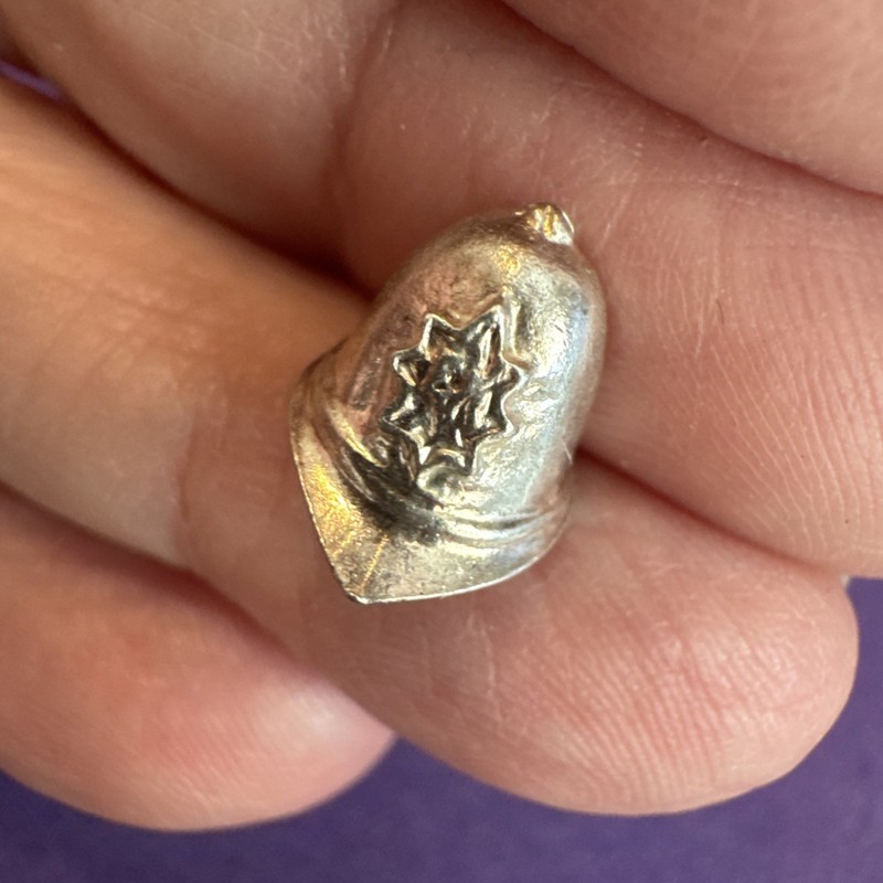 Vintage Sterling Silver Charm British Bobby Police Hat Helmet England