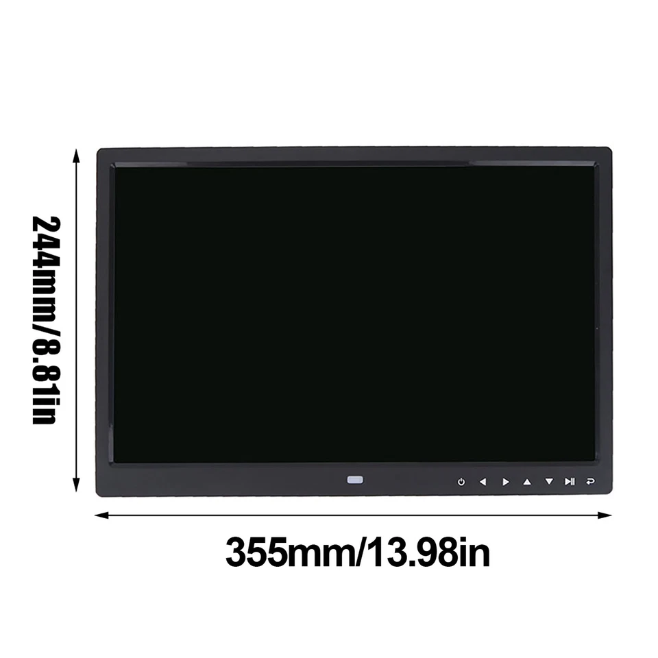 Black 15 HD Screen Touch Button Digital Photo Frame Alarm Clock MP3/4 Movi TU - Image 3 of 4