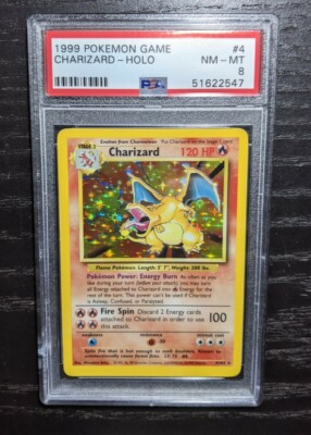 Charizard 4/102 PSA 8 Pokemon Card Rare Holo NM Base Set Unlimited