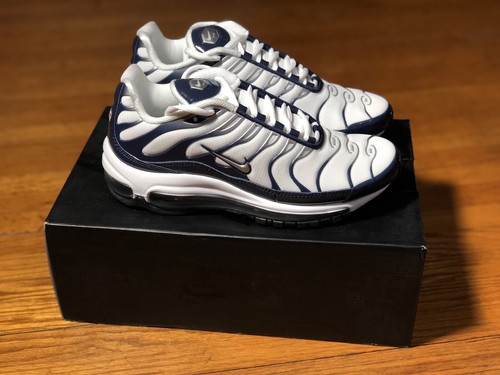 Nike Air Max 97 Plus ‘ White/Navy/Silver ‘ - Size 6 - AH8144-100 - Picture 1 of 5