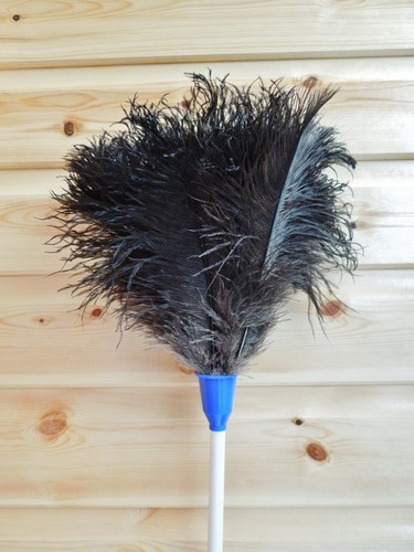 special price 22" ostrich feather duster, with 14" white plastic