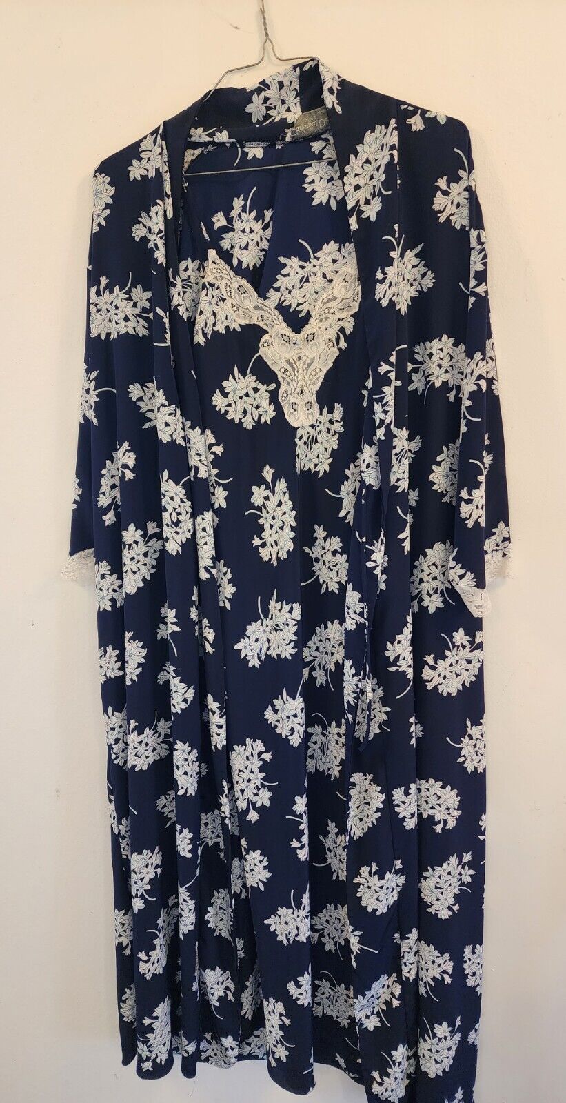 Vtg Christian Dior Lingerie Nightgown & Robe Flor… - image 1