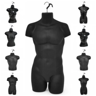 COMPLETE FIXTURE & FITTINGS LIMITED Black High Quality Half/Full Hanging Mannequin Torso Body Form Display Bust