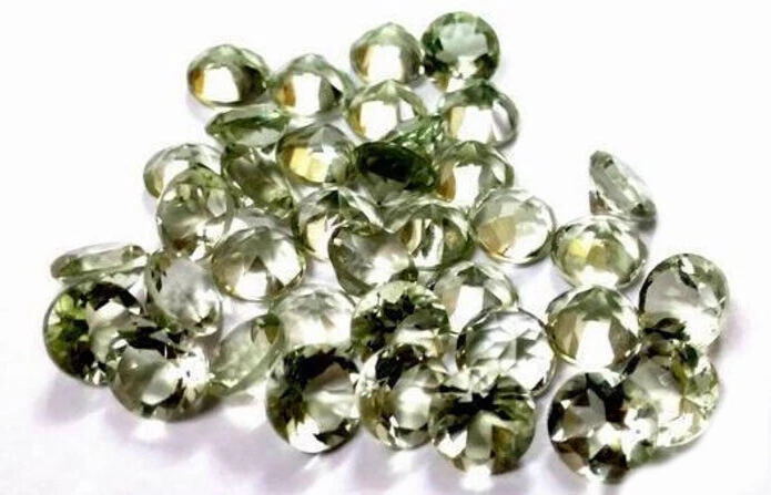 10 Pieces 100% Natural Green Amethyst Faceted Round Cut 10 MM Loose Gemstone Lot - Image 3 of 4