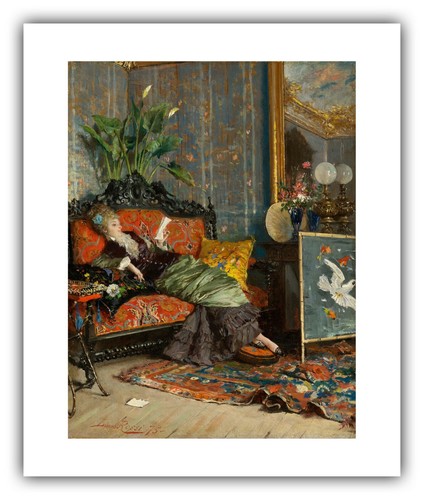 Lucius Rossi : "Young Woman Reading" (1875) — Giclee Fine Art Print - Picture 6 of 7