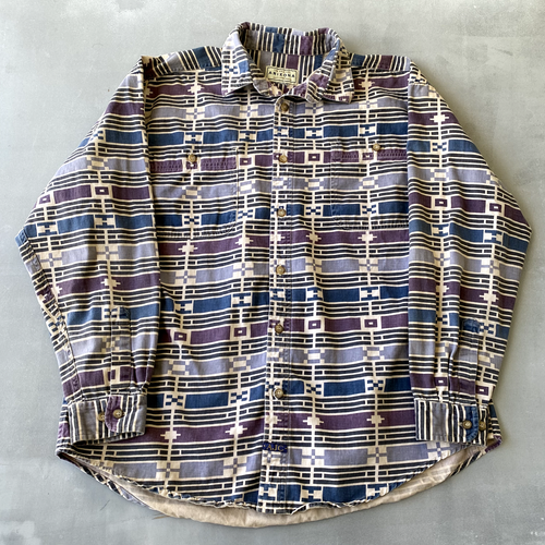 Arizona Shirt Mens XL Aztec Geometric Colorful Purple Long Sleeve Retro