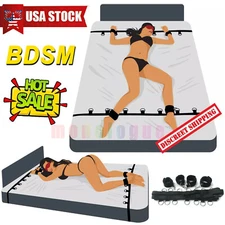 Bed Restraint Kit Rope Handcuffs Furry Cuffs Strap Sex Wrists Ankle for Roleplay