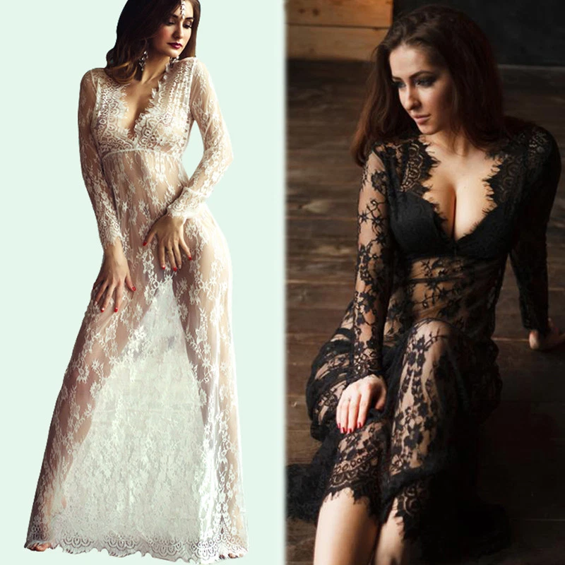 Sexy lace hotsell long dress