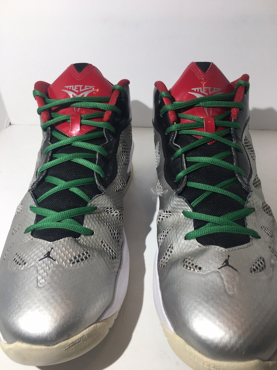 Nike Air‎ Jordan Melo M8 Advance Zoom Metallic Green Red 542240-084 Men Sz 11.5 Air Jordan Melo M8 Advance Nike Zoom 542240-084 Basketball  main image 2