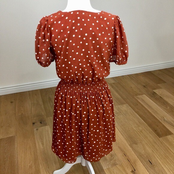 Madewell Smocked-Waist Mini Dress in Inkspot Polka Dots Size