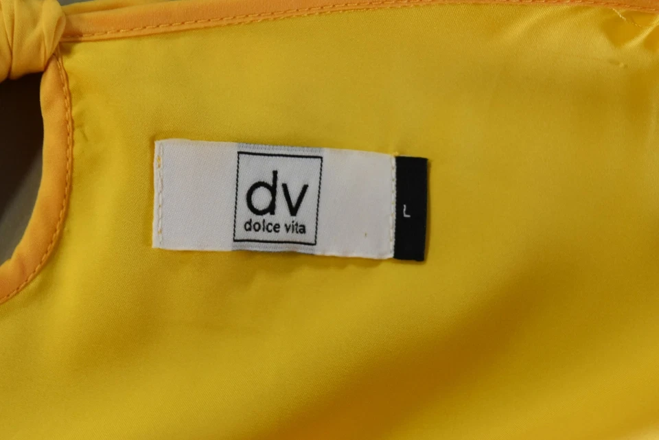 DV Dolce Vita Womens Romper Size L Yellow Solid Spaghetti Strap Skort Polyester - Image 4 of 4