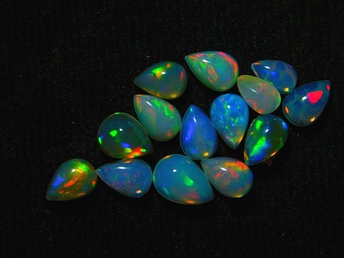 5 CT - 14 Pcs Mix Lot Of Opal Pears Shape Natural Ethiopian Opal Gemstones 5-7MM - Picture 2 of 7