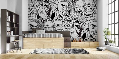 3D Graffiti Monster Wallpaper Wall Murals Removable Wallpaper 472