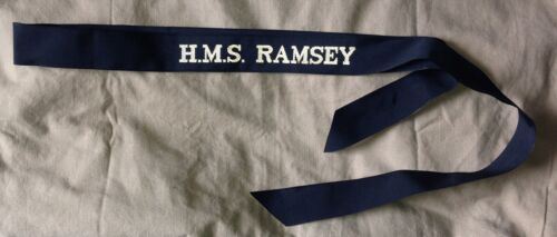 Original Marine Royale Britannique Hms Ramsey Culot Tally - Véritable Production - Picture 1 of 1