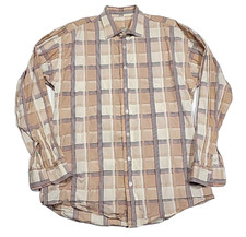 Vintage Burberry London Nova Check Plaid Dress Flannel Men's Large Made In USA