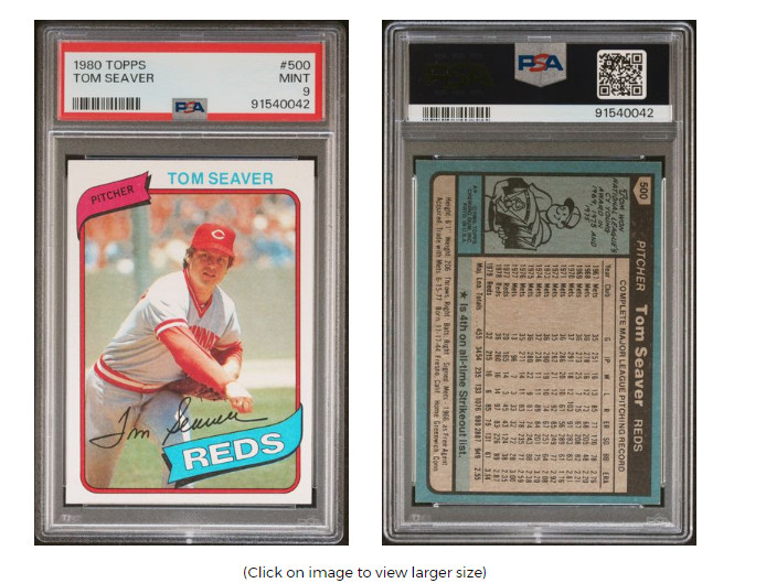 1980 Topps Baseball - #500 Tom Seaver PSA Mint 9