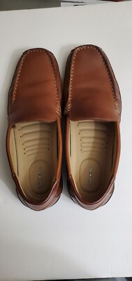 Men's Thom McAn Kendrick Chestnut Leather Driving Shoes US 8 10 1/2M Loafer Soft