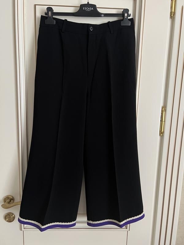 パンツ GUCCI Women Straight Pants 805983Z7AC31000 BLACK GUCCI Culottes Wide Leg Pants Black Authentic | eBay
