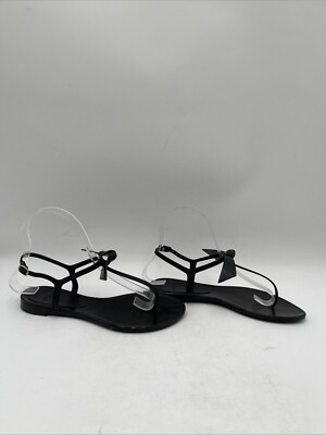 Alexandre Birman CLARITA Black Jelly Knot Ankle Strap Thong Sandals Women’s  35