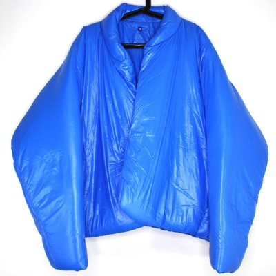Yzy x GAP Mens Large Engineered By Balenciaga Blue Round Puffer Jacket NEW R1608
