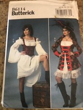    BUTTERICK B6114-LADIES PIRATE WENCH-ELIZABETH SWANN COSTUME PATTERN 6-22 FF