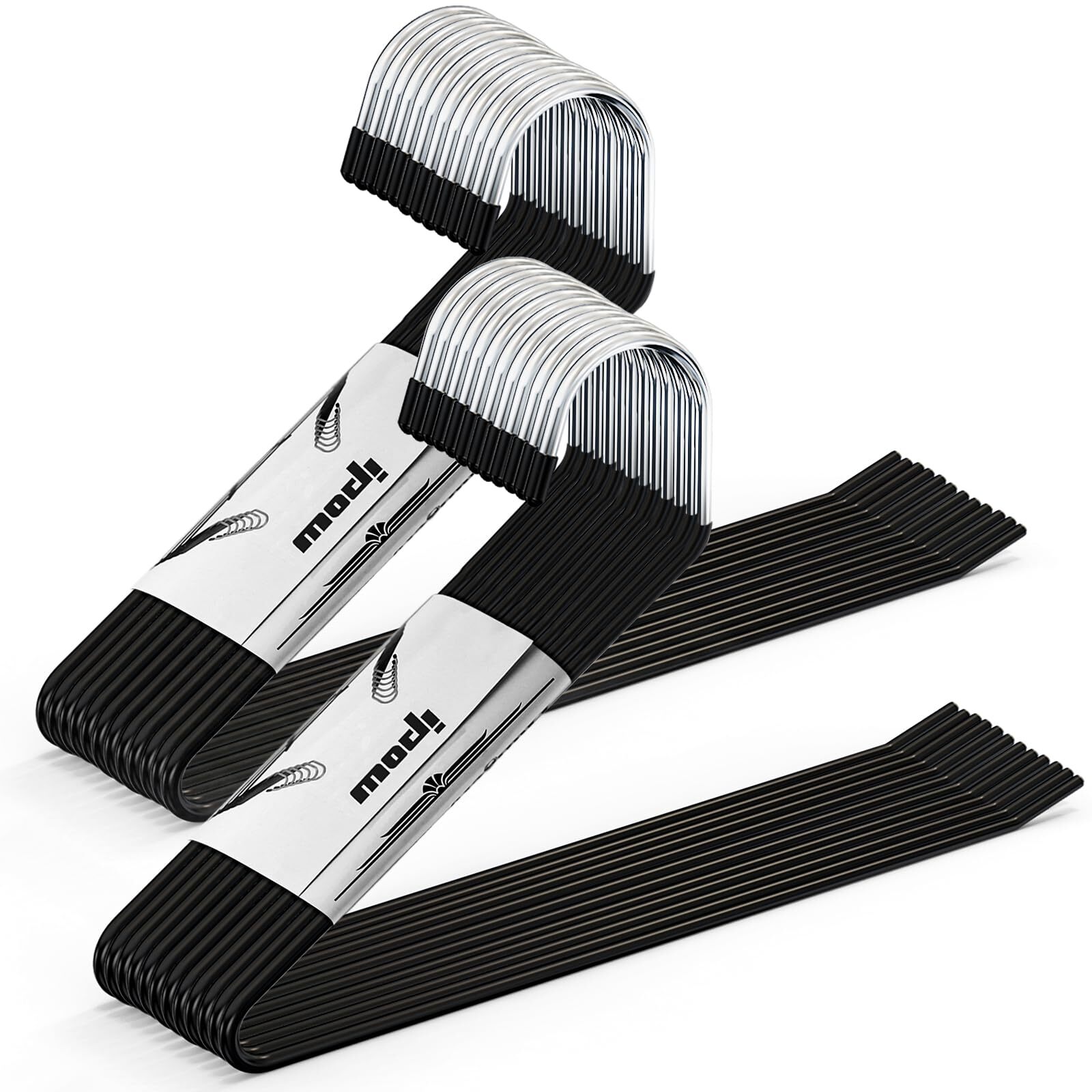 24-Pack Heavy Duty Metal Jean Hangers for Closet Open-Ended Design