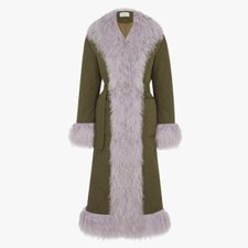 Charlotte Simone Big Puff Coat Bnwt Khaki / Lilac Xs