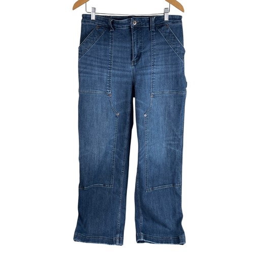 Duluth Womens Double Flex Coolmax Straight Leg Jeans Sz 12 Regular Blue Stretch