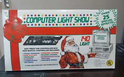 VTG Christmas String 140 Lights Computer Light Show~25 Special Effects NEW   