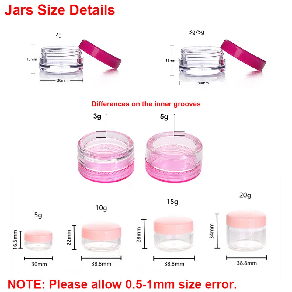 2g-10g klar leer Dose Behälter Tiegel Schraubdose Döschen Cremedose Kosmetik - Bild 2 von 4