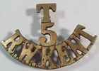 WW1/2.  5th Territorial Battalion Royal West Kent Regiment Shoulder Title Badge