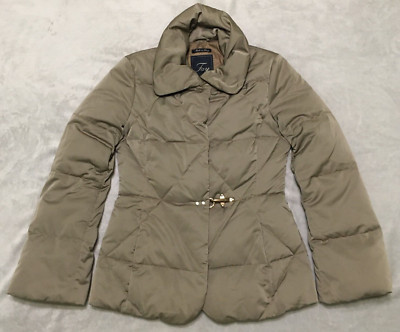 FAY womens Champagne Quilted Down Puffer Jacket size S