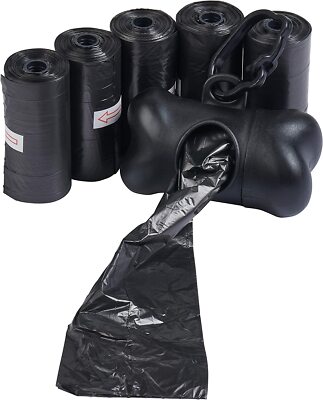 1,000 Pet Waste Poop Bags With Two Dispensers(BLK)