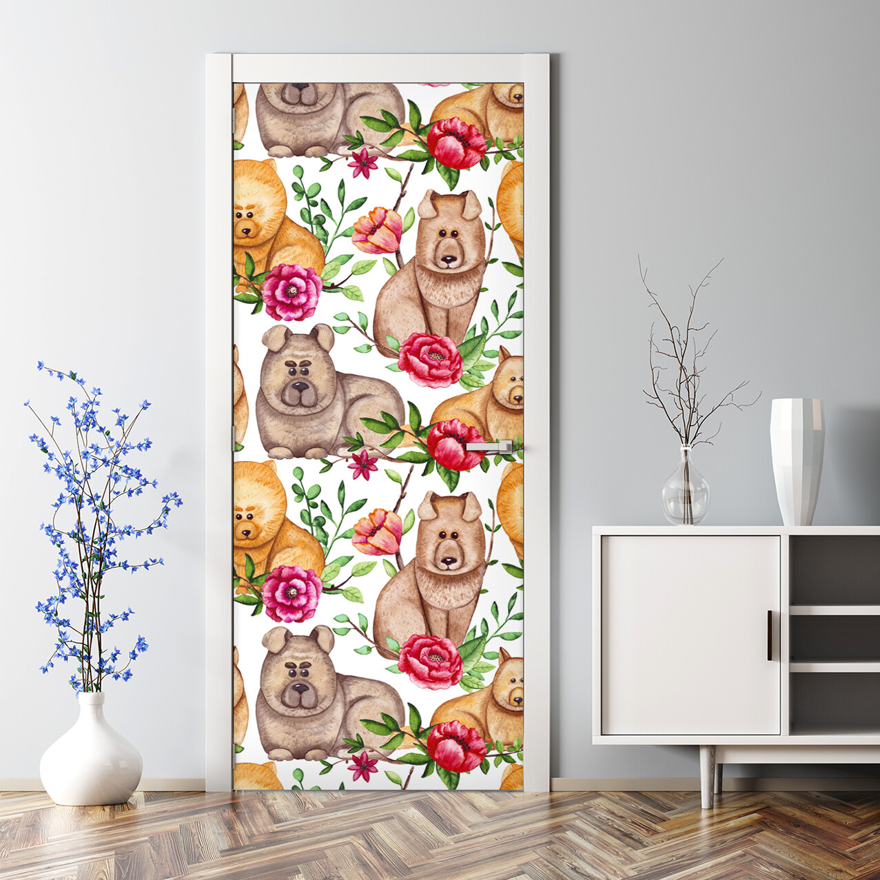 Chow Chows Bubble Free Bubble Free Door sticker Dogs Decal Animals decor