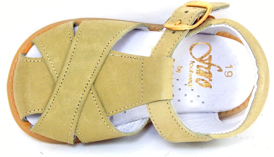 DE OSU - España - Sandalias de pescador de cuero verde caqui bebé niño -Europeas -Talla 3-6 Foto 4 de 4