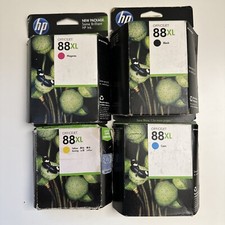 4 Pack Oem HP 88XL Ink Set Cartridge Set 88 XL color Black Retail Box Exp 11-12