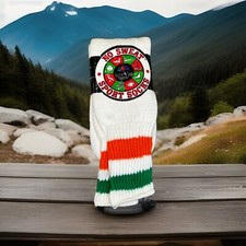 VTG Socks 80's Fruit Of Loom No Sweat Cotton Tube Sox 10-15 Nylon Striped NOS