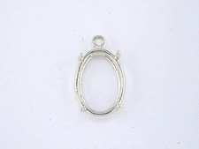 Oval 4 Prong Wire Mount Dangle Setting Sterli...