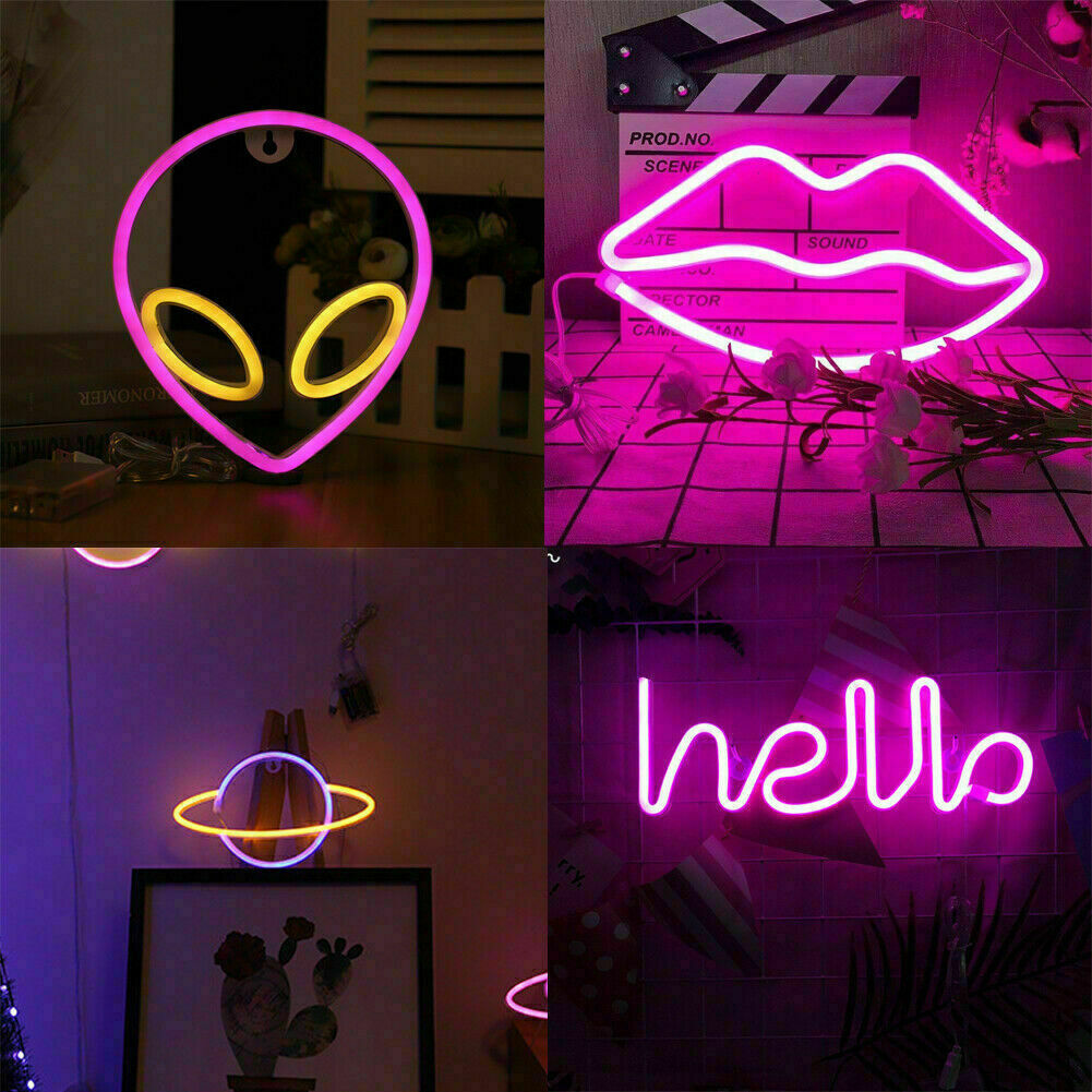 ENUOLI Cactus Luz De Neón Del USB LED Luces Cactus Lámpara De Pared Decoración De La Habitación