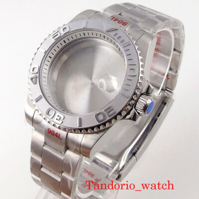 40MM Watch Case Sapphire Glass Rotating Bezel For NH35 NH36 Movement Date Oyster